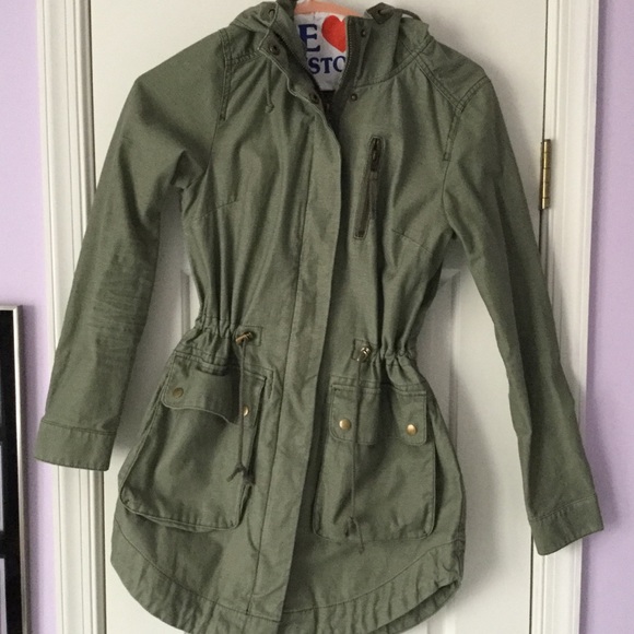 h&m divided green jacket